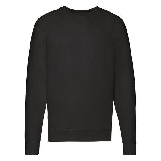 Fruit Of The Loom Men's Lightweight Raglan Sweat Black