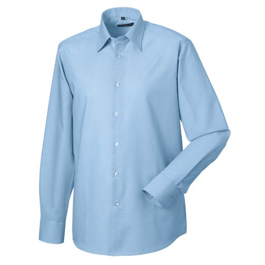 Russell Collection Men's Long Sleeve Easy Care Tailored Oxford Shirt Oxford Blue