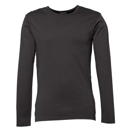 Tee Jays Men's Long Sleeve Interlock Tee Dark Grey
