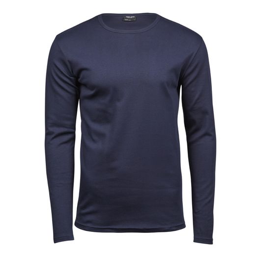 Tee Jays Men's Long Sleeve Interlock Tee Navy Blue
