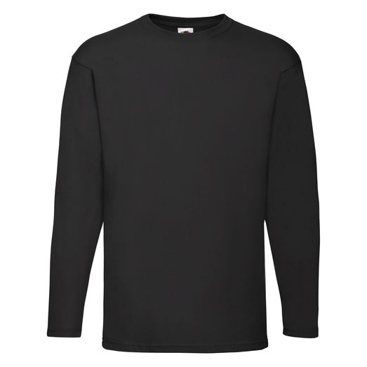 Fruit Of The Loom Men's Long Sleeve Valueweight T-Shirt Black