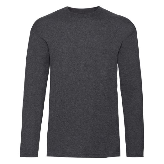Fruit Of The Loom Men's Long Sleeve Valueweight T-Shirt Dark Heather