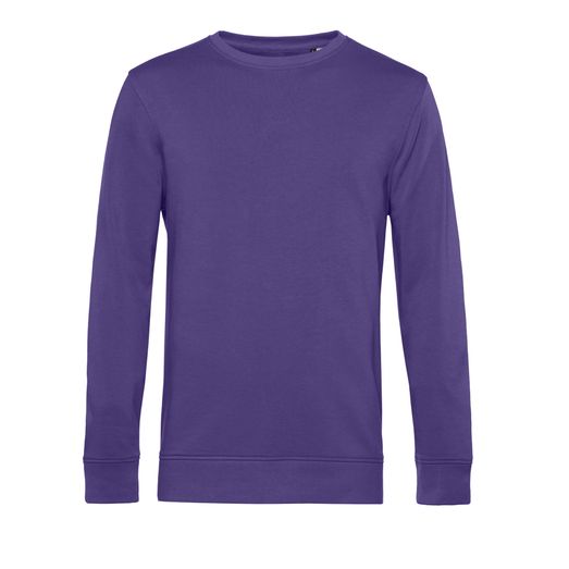 B&amp;C Men's Organic Crew Neck Sweat Radiant Purple