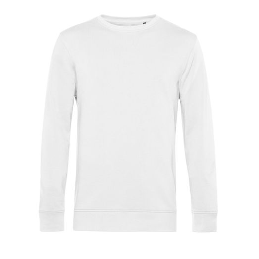 B&amp;C Men's Organic Crew Neck Sweat White