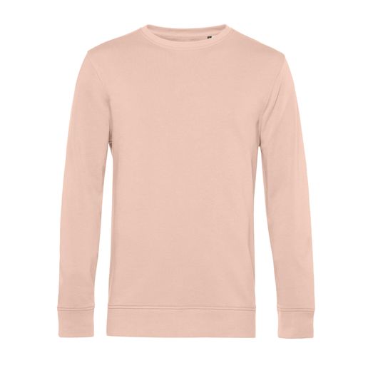 B&amp;C Men's Organic Crew Neck Sweat Soft Rose