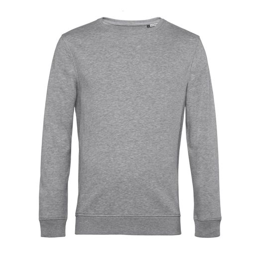 B&amp;C Men's Organic Crew Neck Sweat Heather Grey