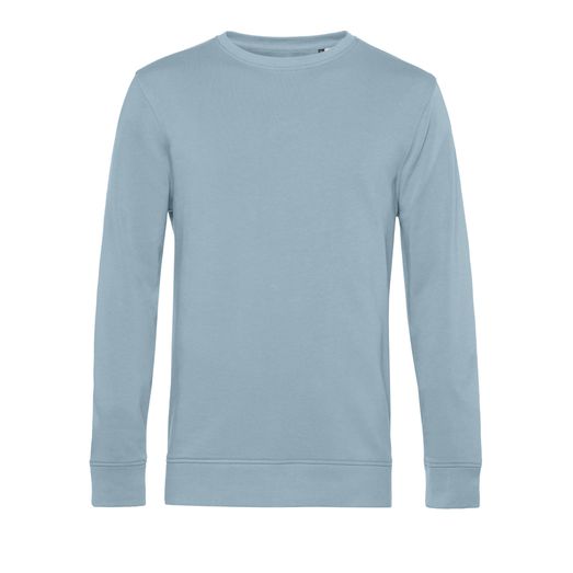 B&amp;C Men's Organic Crew Neck Sweat Blue Fog