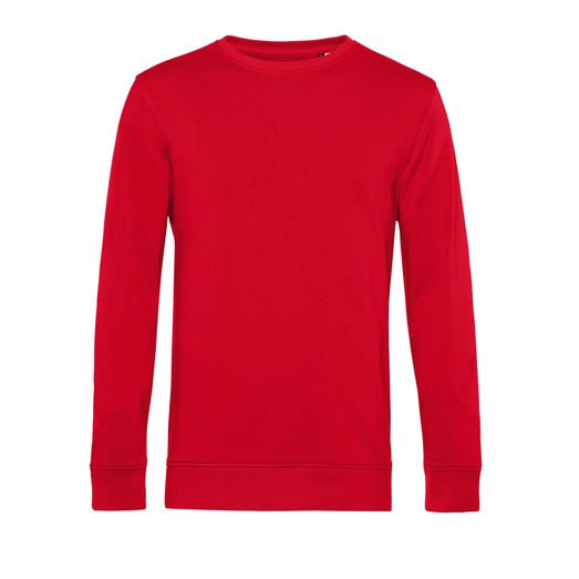 B&amp;C Men's Organic Crew Neck Sweat Red