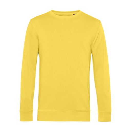 B&amp;C Men's Organic Crew Neck Sweat Yellow Fizz