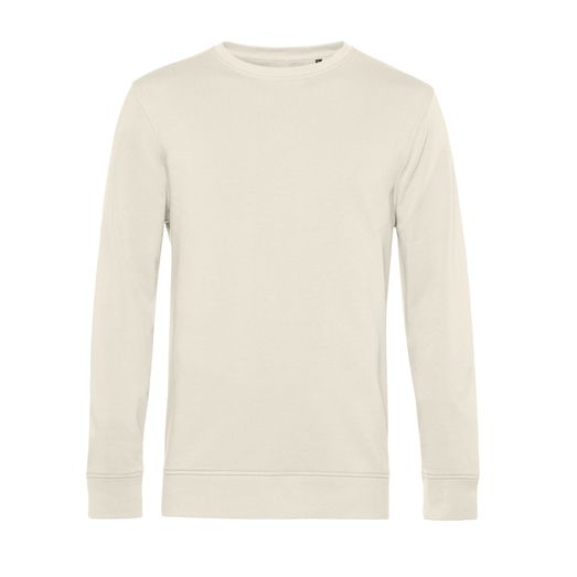 B&amp;C Men's Organic Crew Neck Sweat Off White
