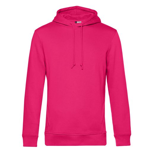 B&amp;C Men's Organic Hooded Sweat Magenta Pink