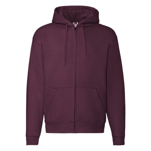 Fruit Of The Loom Men's Premium Hooded Sweat Jacket Burgundy