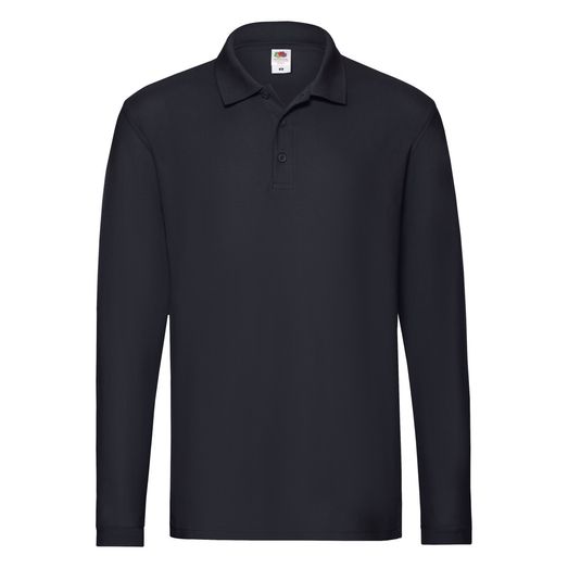 Fruit Of The Loom Men's Premium Long Sleeve Polo Deep Navy