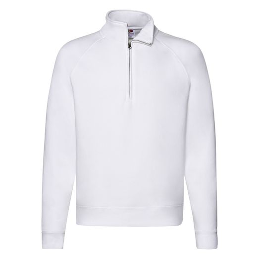 Fruit Of The Loom Men's Premium Zip Neck Sweat White