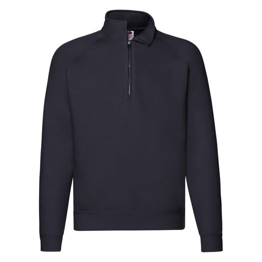 Fruit Of The Loom Men's Premium Zip Neck Sweat Deep Navy