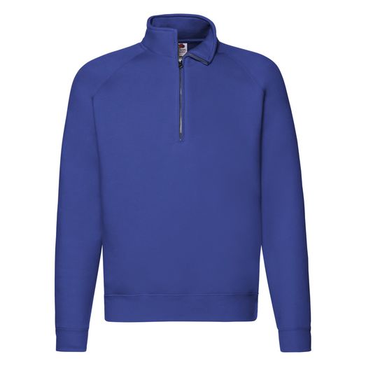 Fruit Of The Loom Men's Premium Zip Neck Sweat Royal