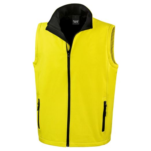 Result Core Men's Printable Softshell Bodywarmer Yellow/Black