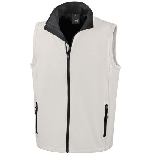 Result Core Men's Printable Softshell Bodywarmer White/Black