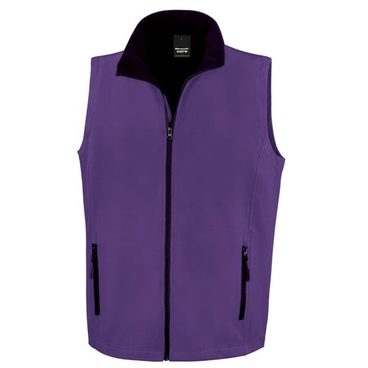 Result Core Men's Printable Softshell Bodywarmer Purple/Black
