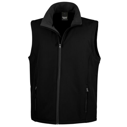 Result Core Men's Printable Softshell Bodywarmer Black/Black