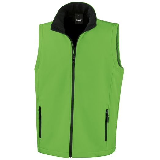Result Core Men's Printable Softshell Bodywarmer Vivid Green/Black