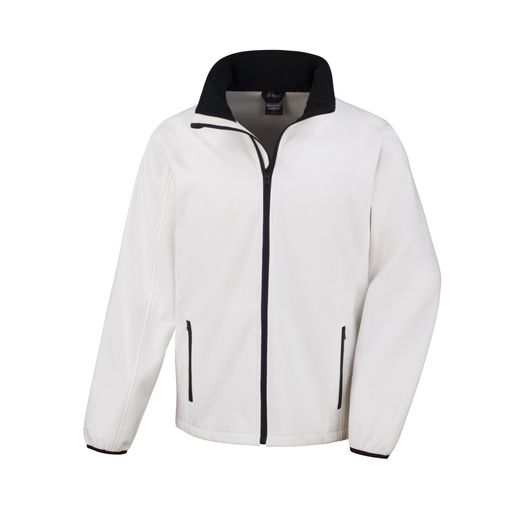 Result Core Men's Printable Softshell Jacket White/Black