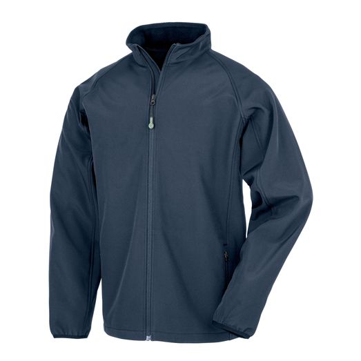 Result Genuine Recycled Men's Recycled 2-Layer Printable Softshell Jacket Navy Blue