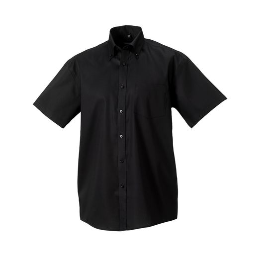 Russell Collection Men's Short Sleeve Ultimate Non-Iron Shirt Black