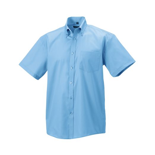 Russell Collection Men's Short Sleeve Ultimate Non-Iron Shirt Bright Sky