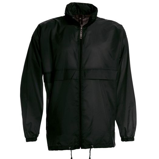B&amp;C Men's Sirocco Windbreaker Jacket Black