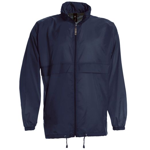 B&amp;C Men's Sirocco Windbreaker Jacket Navy Blue