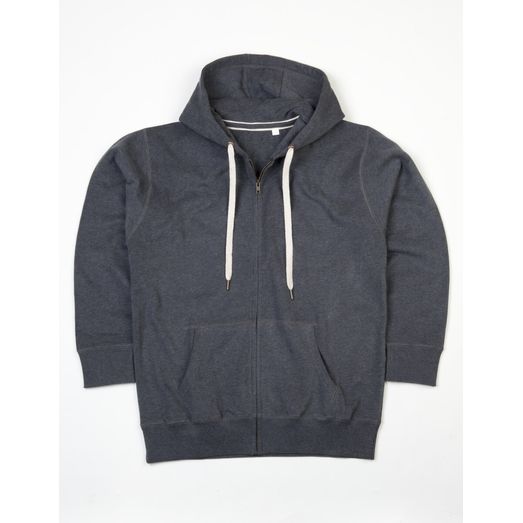Mantis Men's Superstar Zip-Through Hoodie Charcoal Grey Melange