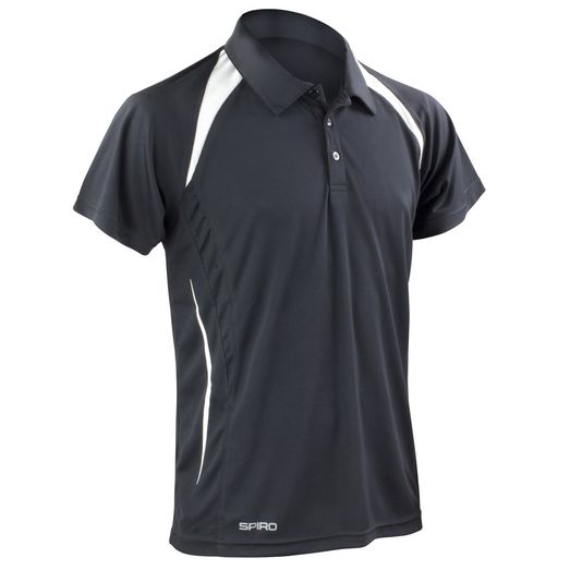 Spiro Men's Team Spirit Polo Shirt Black/White