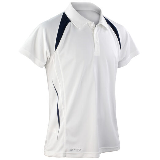 Spiro Men's Team Spirit Polo Shirt White/Navy