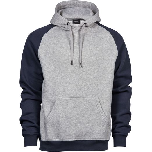 Tee Jays Men's Two-Tone Hooded Sweatshirt Heather Navy