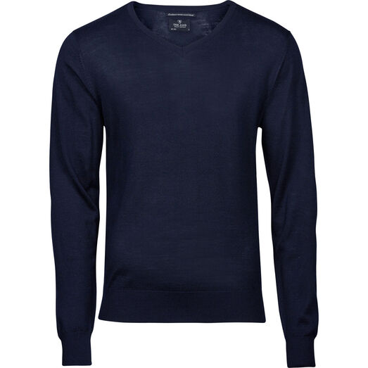 Tee Jays Men's V Neck Knitted Sweater Navy Blue