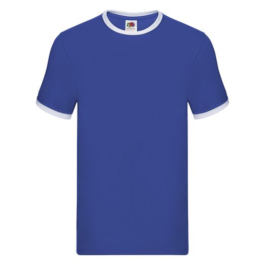 Fruit Of The Loom Men's Valueweight Ringer T-Shirt Royal/White