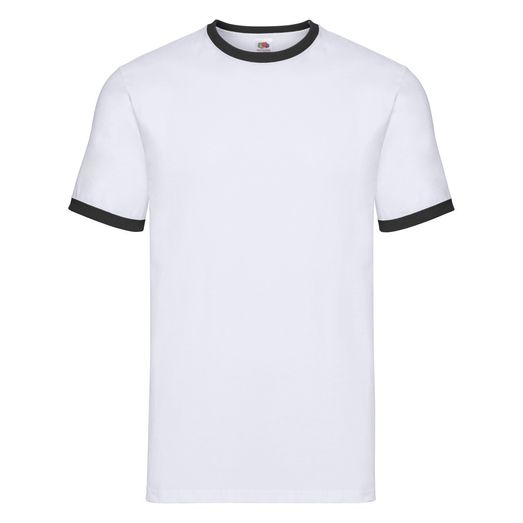 Fruit Of The Loom Men's Valueweight Ringer T-Shirt White/Black