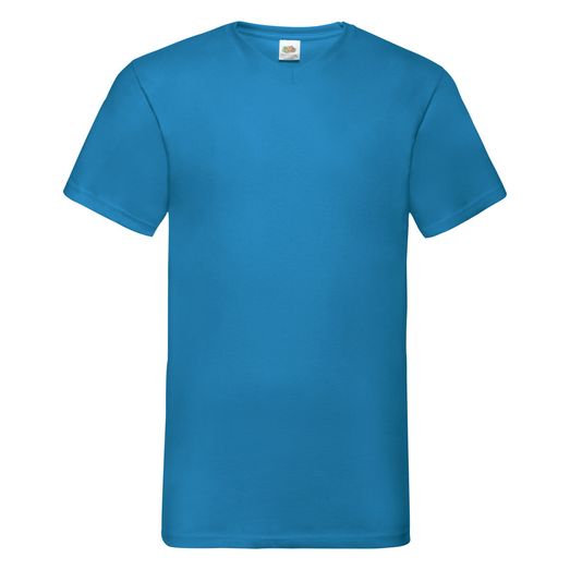 Fruit Of The Loom Men's Valueweight V-Neck T-Shirt Azure Blue