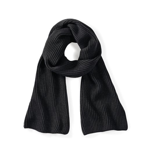 Beechfield  Metro Knitted Scarf Black