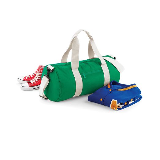 Bagbase Original Barrel Bag Kelly Green/Off White