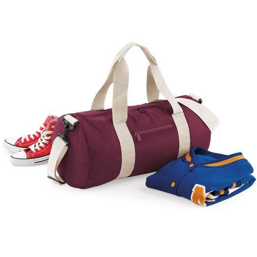 Bagbase Original Barrel Bag Burgundy/Off White