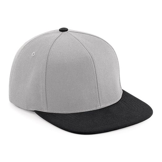 Beechfield  Original Flat Peak 6 Panel Snapback Grey/Black