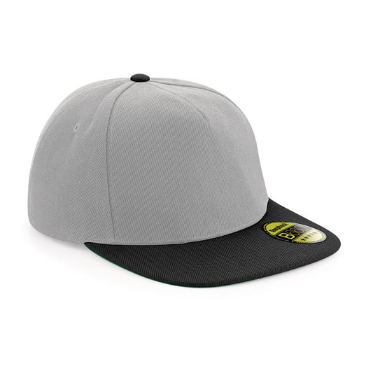 Beechfield  Original Flat Peak Snapback Grey/Black