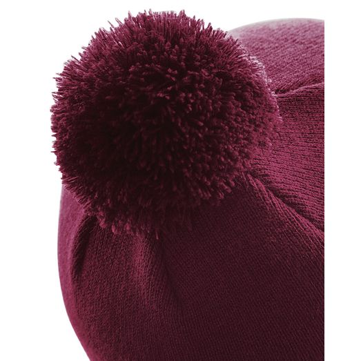 Beechfield  Original Pom Pom Beanie Burgundy