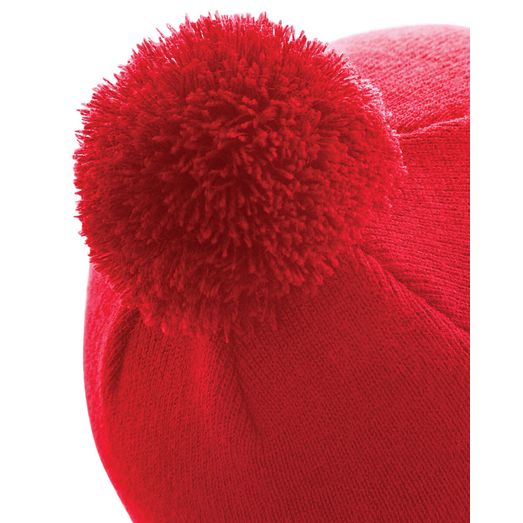Beechfield  Original Pom Pom Beanie Classic Red