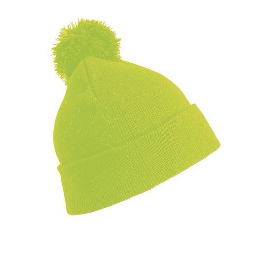 Result Winter Essentials Pom Pom Beanie Fluoresent Yellow