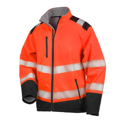 Result Safeguard Printable Ripstop Safety Softshell Fluorescent Orange/Black