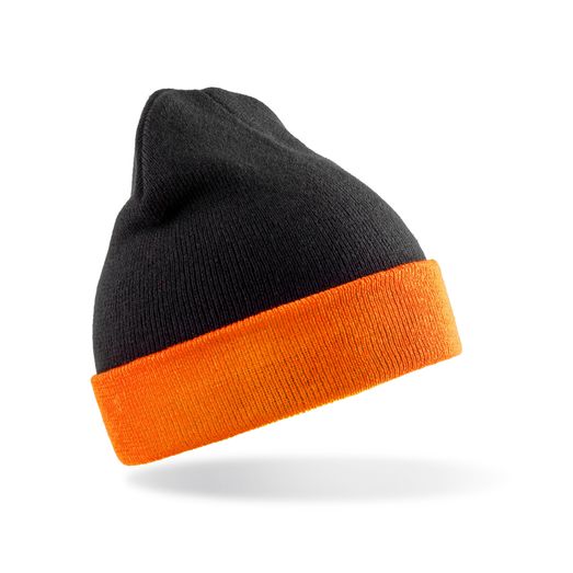 Result Genuine Recycled Recycled Black Compass Beanie Black/Orange