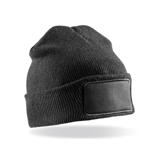 Result Genuine Recycled Recycled Double Knit Printers Beanie Black